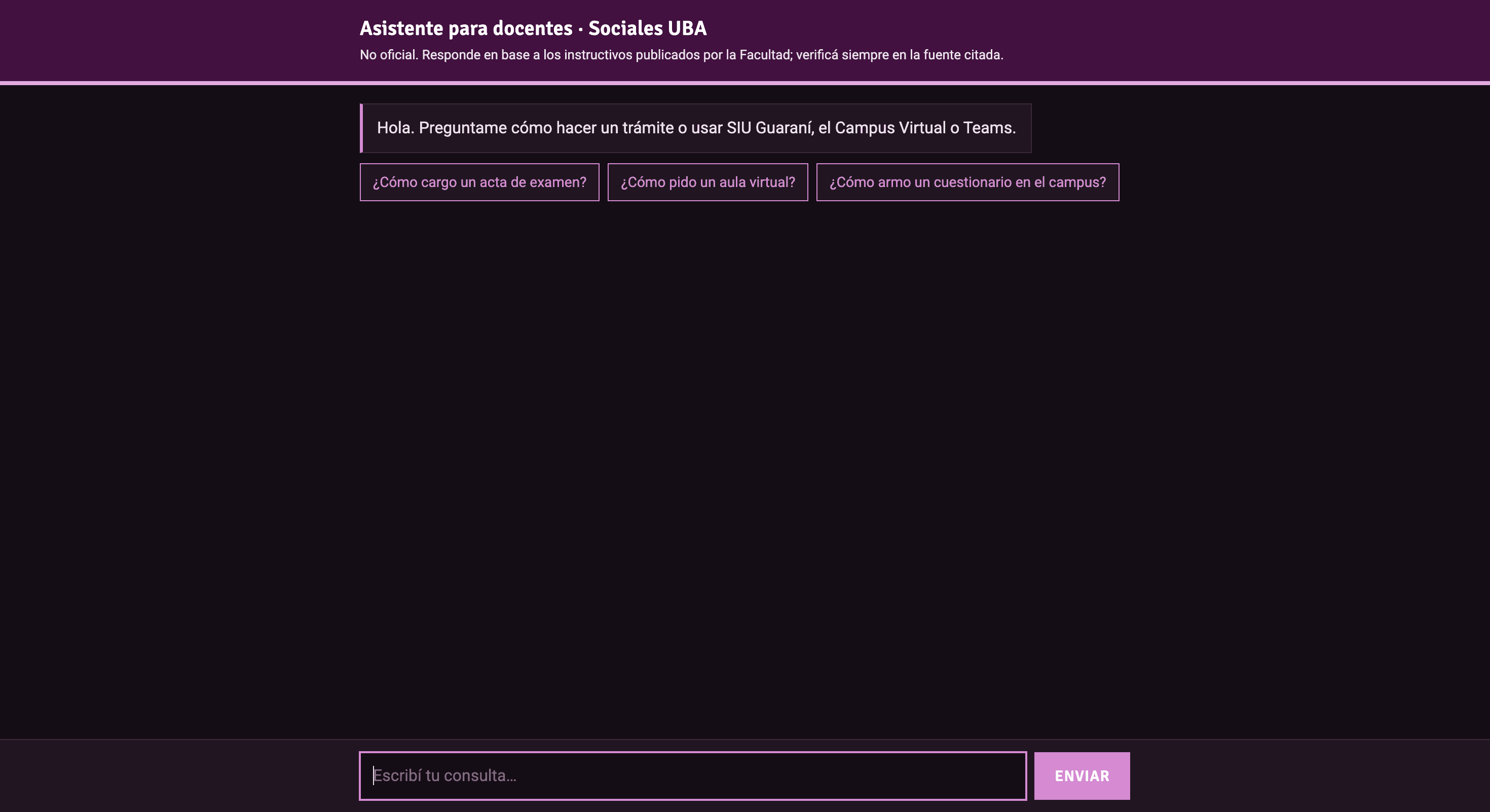 Asistente para docentes de Sociales — captura